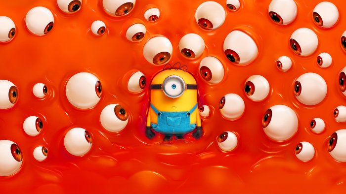 One-eyed Minion surrounded by eyeballs in Minions and Monsters