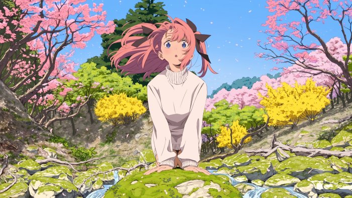 Nono from Diebuster in a Spring Landscape
