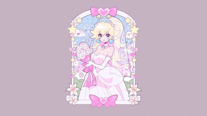 Princess Peach in a Wedding Dress from Super Mario