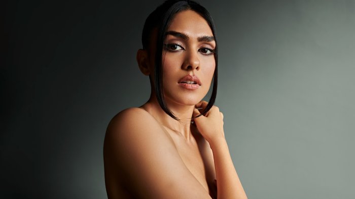 Mrunal Thakur Portrait with Dark Hair Strands