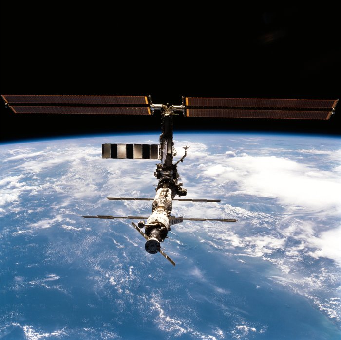 International Space Station Orbiting Above Earth