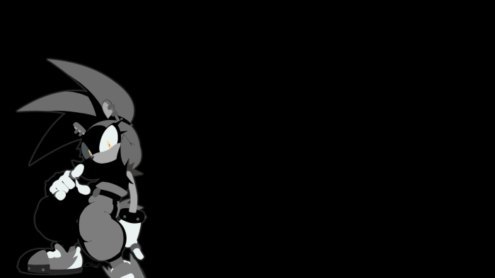 Sonic Style Anthropomorphic Character on Black Background