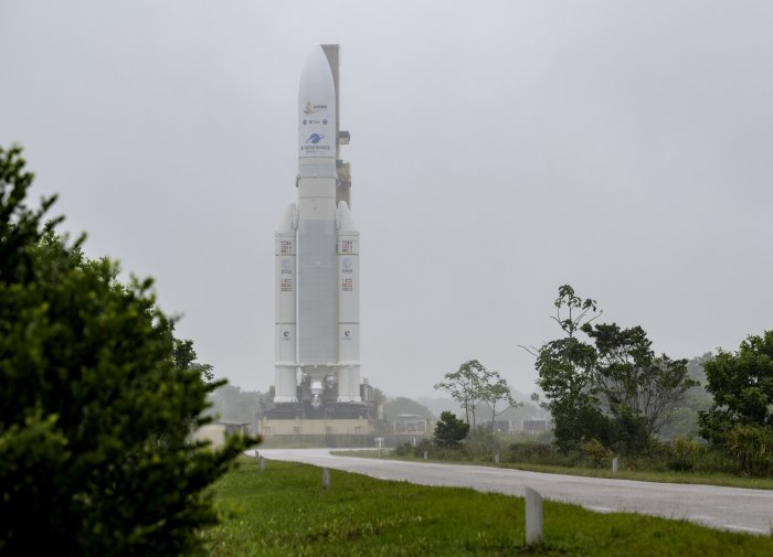 Ariane 5 Rocket Rollout with James Webb Space Telescope