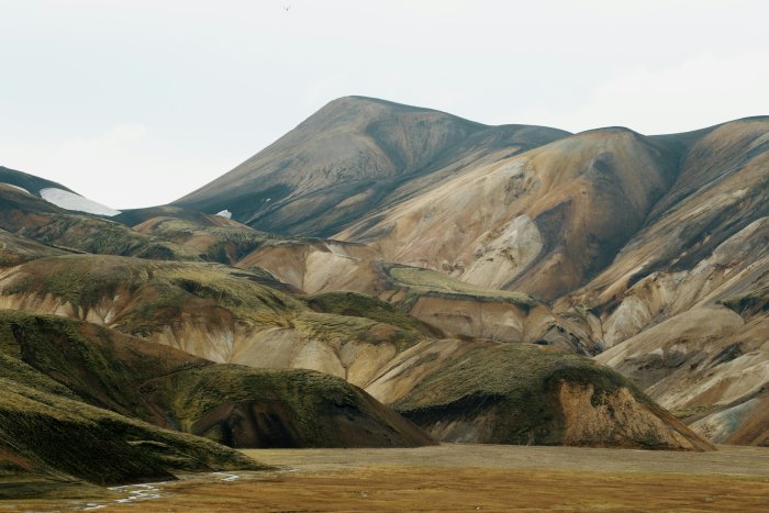Eroded colorful volcanic mountains in Iceland