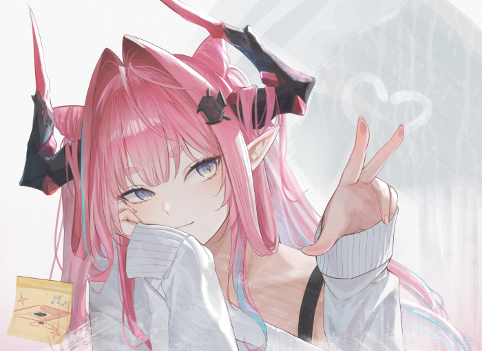 VTuber Ironmouse with Pink Hair and Horns
