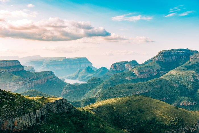Lush green mountains of Blyde River Canyon