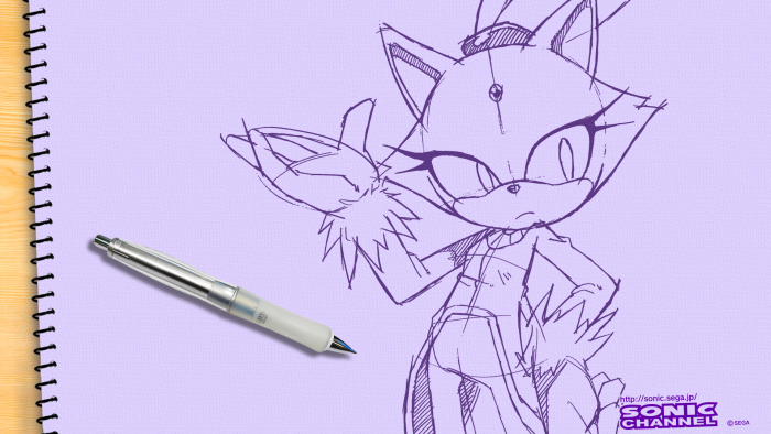 Sketch of Blaze the Cat from Sonic the Hedgehog