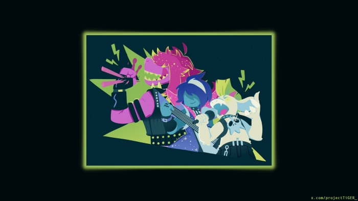 Susie, Kris, and Noelle from Deltarune playing music