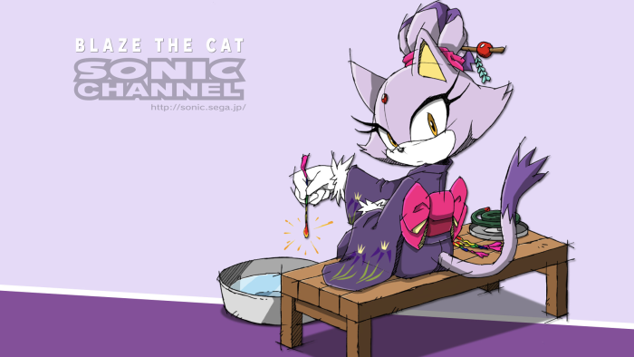 Blaze the Cat in a Yukata from Sonic the Hedgehog