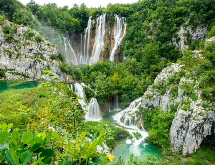 Waterfalls in Plitvice Lakes National Park Croatia