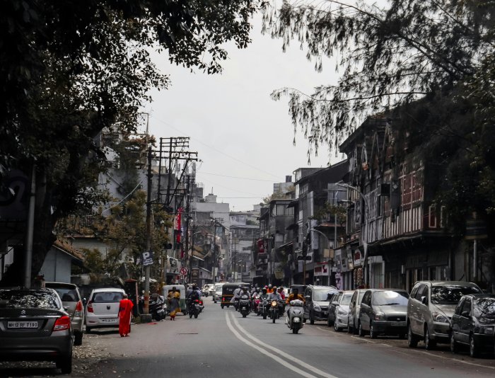 Busy Street Scene in Pune India