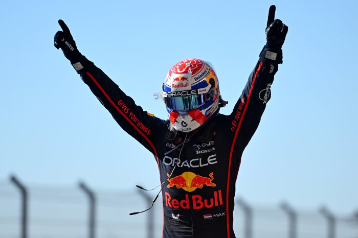 Max Verstappen Celebrating Victory in Formula 1