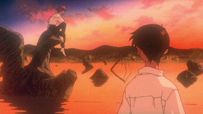 Shinji Ikari and Kaworu Nagisa in Neon Genesis Evangelion
