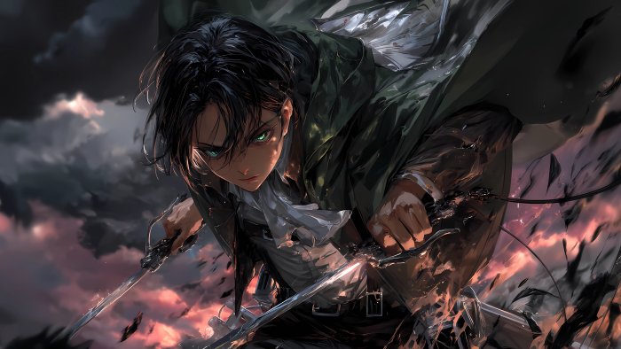 Levi Ackerman from Attack on Titan with Dual Blades