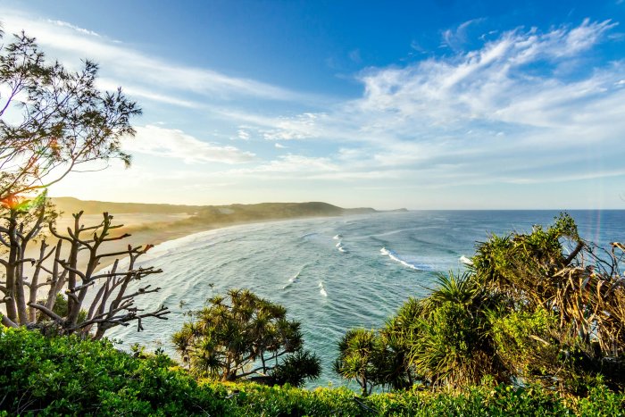 Scenic coastal view of Fraser Island in Australia
