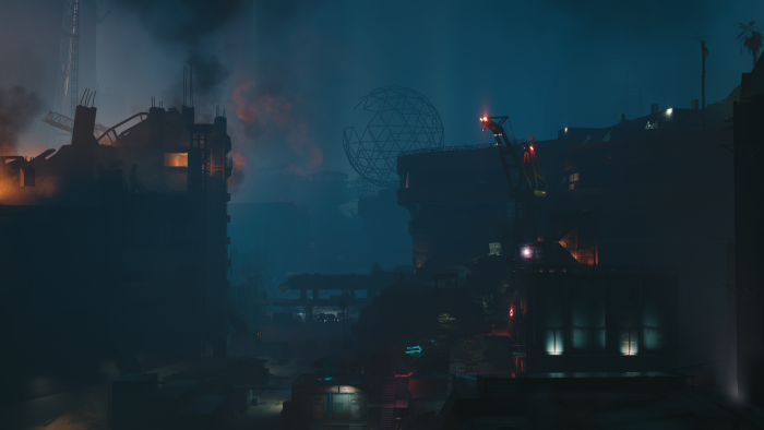 Dystopian Dogtown district in Cyberpunk 2077