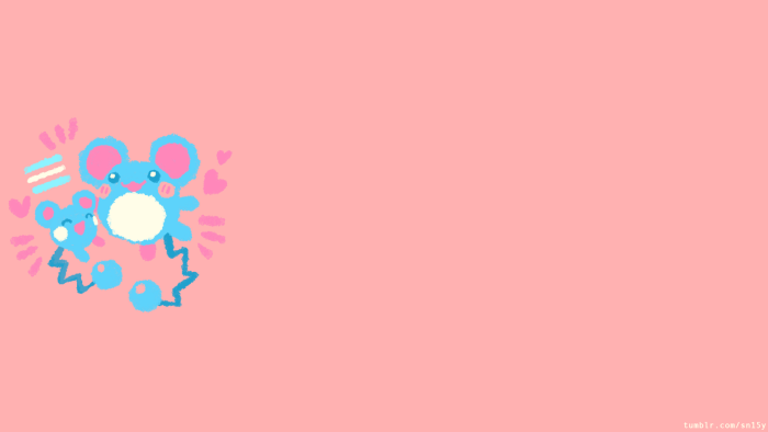 Marill and Azurill from Pokémon with Trans Pride Flag