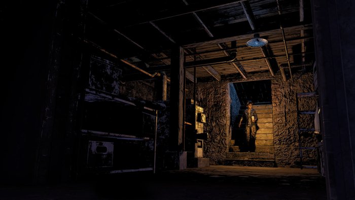 Clementine in a dark basement from The Walking Dead