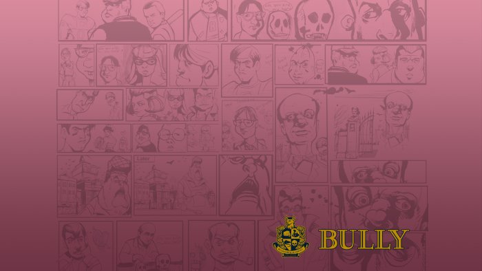 Comic Strip Art from Bully Video Game with Logo