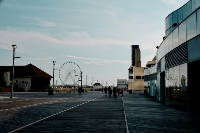 Atlantic City Boardwalk with Ferris Wheel in New Jersey