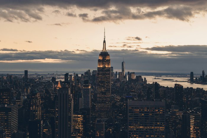 New York City Skyline with Empire State Building at Dusk