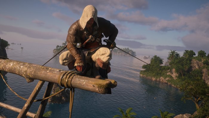 Edward Kenway crouching in Assassin's Creed
