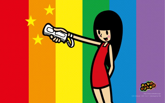 Girl holding a Wii Remote from Rhythm Heaven Fever