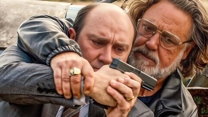 Russell Crowe and David Wenham in The Get Out