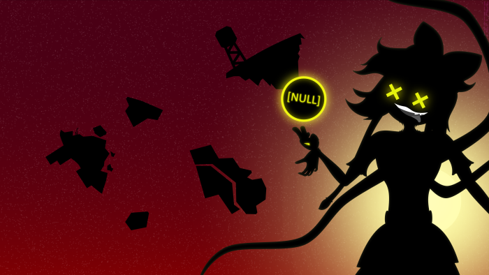 Cyn from Murder Drones holding a Null orb