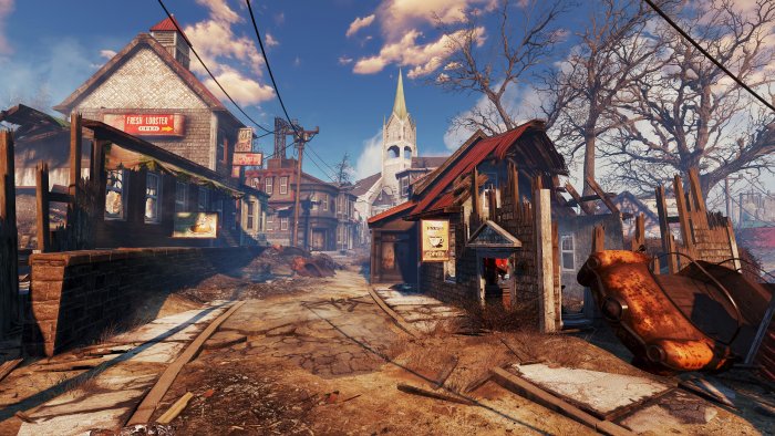 Post-Apocalyptic Town of Far Harbor in Fallout 4