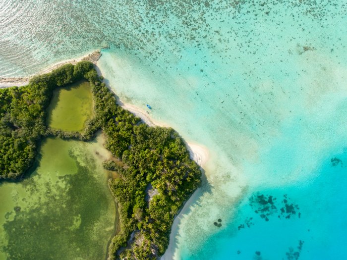 Aerial View of Kafena Island in the Maldives