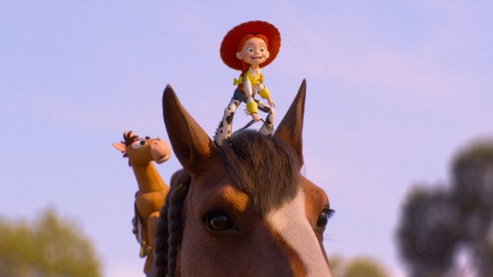 Jessie and Bullseye from Toy Story on a Horse