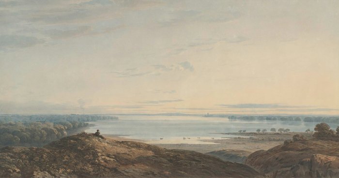 The Curfew watercolor painting by John Varley