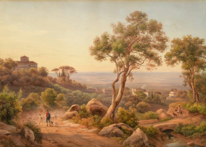 Italian Landscape Painting by Salomon Corrodi