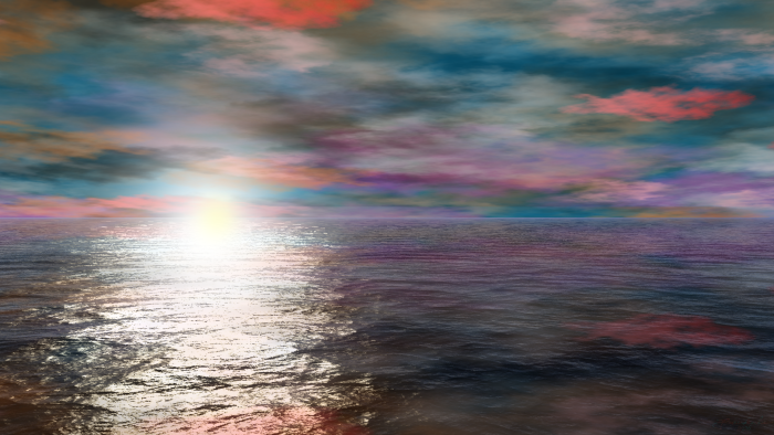 Colorful sunset over a calm ocean