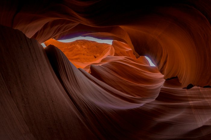 Sandstone Walls of a Slot Canyon in Arizona