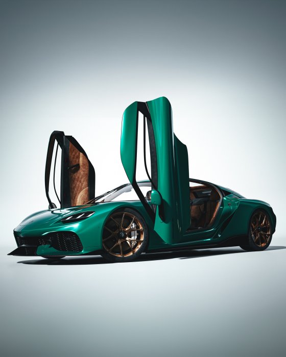 Koenigsegg Gemera in Emerald Green with Open Doors