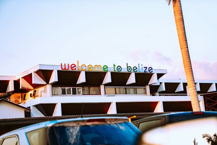 Welcome to Belize Sign at Belize City Airport