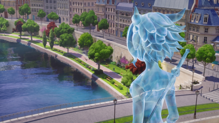 Frozen Ryuko from Miraculous Ladybug Overlooking Paris