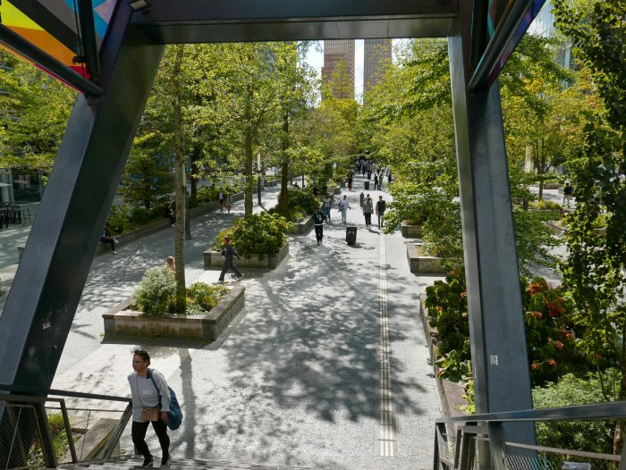 Pedestrian plaza at Zuidplein in Amsterdam