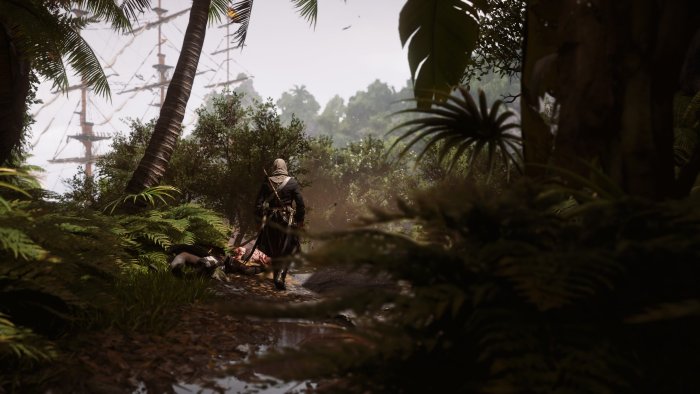 Edward Kenway walking through jungle in Assassin's Creed IV