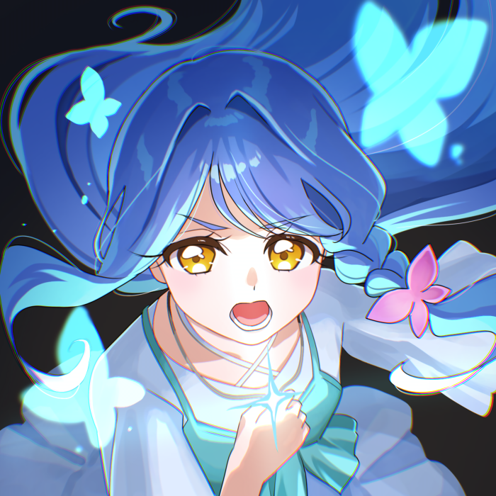 Sora Harewataru from Hirogaru Sky Precure with Glowing Butterflies