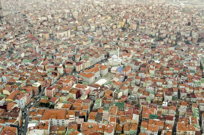 Aerial View of Densely Populated City