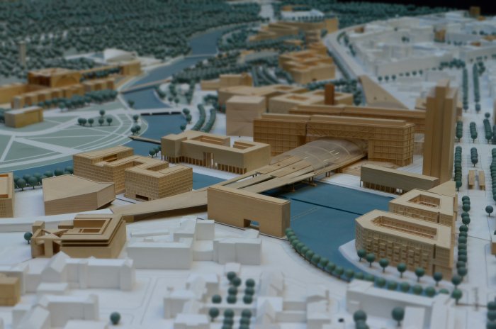 Architectural Scale Model of a City Layout