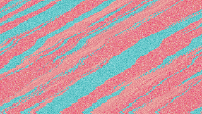Abstract Diagonal Waves in Pink and Turquoise