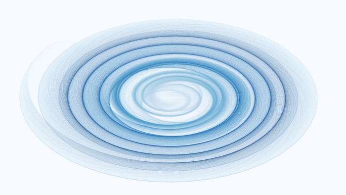 Abstract Blue Spiral Vortex on White