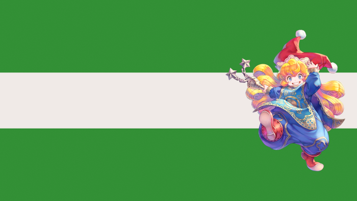 Charlotte from Trials of Mana on Green and White Stripes