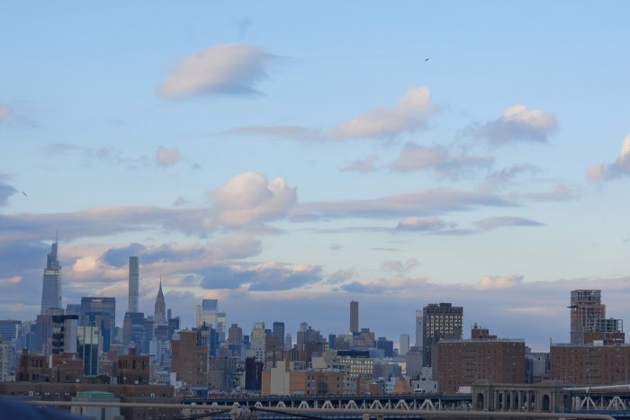 New York City Skyline Under Cloudy Sky