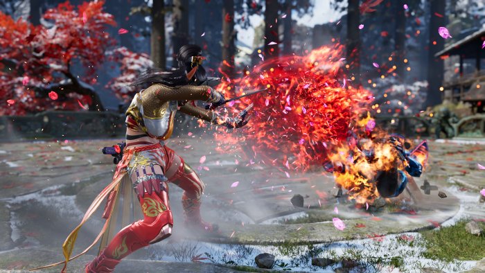 Kunimitsu fighting Yoshimitsu in Tekken 7
