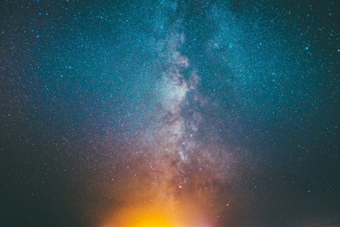 Milky Way galaxy in a starry night sky